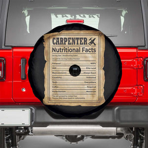 Woodworker Nutrition Label Spare Tire Cover Carpenter Nutritional Facts Graphic