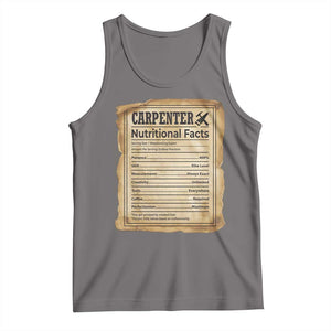 Woodworker Nutrition Label Tank Top Carpenter Nutritional Facts Graphic TS12 Deep Heather Print Your Wear