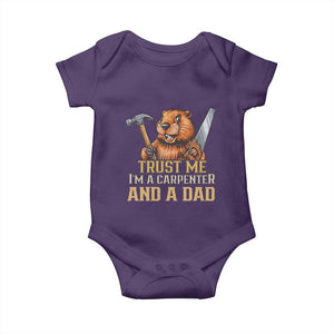 Funny Woodworking Beaver Baby Onesie I Am A Carpenter And A Dad TS12 Purple Print Your Wear