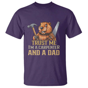 Funny Woodworking Beaver T Shirt I Am A Carpenter And A Dad TS12 Purple Print Your Wear
