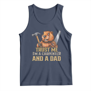 Funny Woodworking Beaver Tank Top I Am A Carpenter And A Dad TS12 Navy Print Your Wear