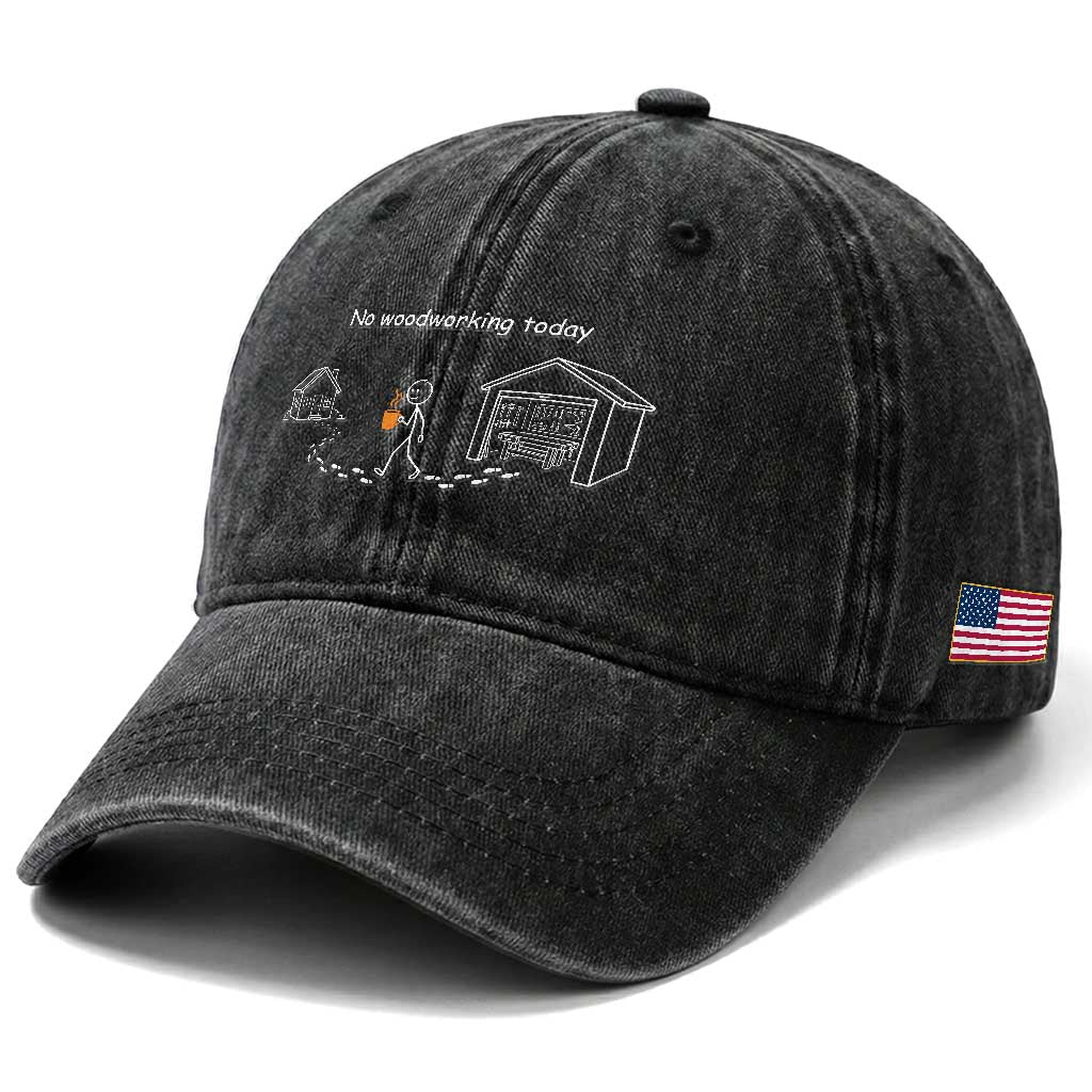 Funny Stickman Carpenter Washed Cotton Baseball Cap No Woodworking Today