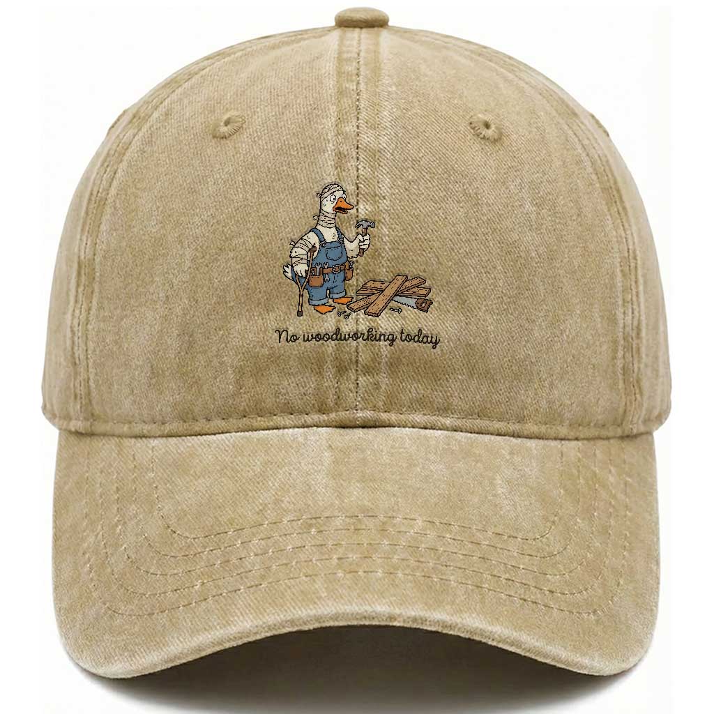Funny Carpenter Duck Washed Cotton Baseball Cap No Woodworking Today