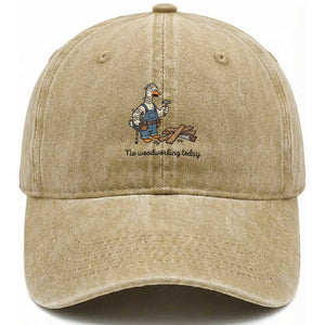Funny Carpenter Duck Washed Cotton Baseball Cap No Woodworking Today
