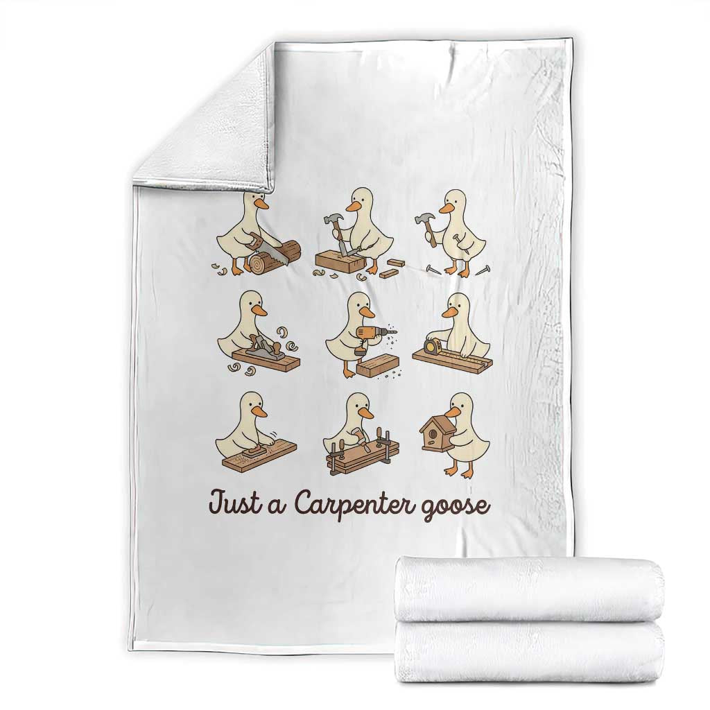 Funny Woodworker Graphic Throw Blanket Just A Carpenter Goose