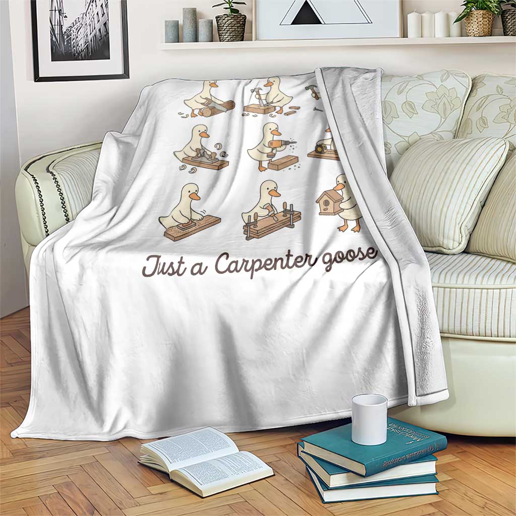 Funny Woodworker Graphic Throw Blanket Just A Carpenter Goose