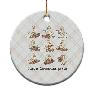 Funny Woodworker Graphic Ceramic Ornament Just A Carpenter Goose TS12 1pc Christmas Plaid Print Your Wear