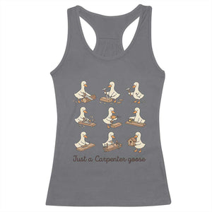 Funny Woodworker Graphic Racerback Tank Top Just A Carpenter Goose