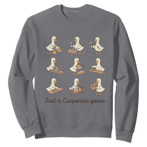 Funny Woodworker Graphic Sweatshirt Just A Carpenter Goose TS12 Charcoal Print Your Wear