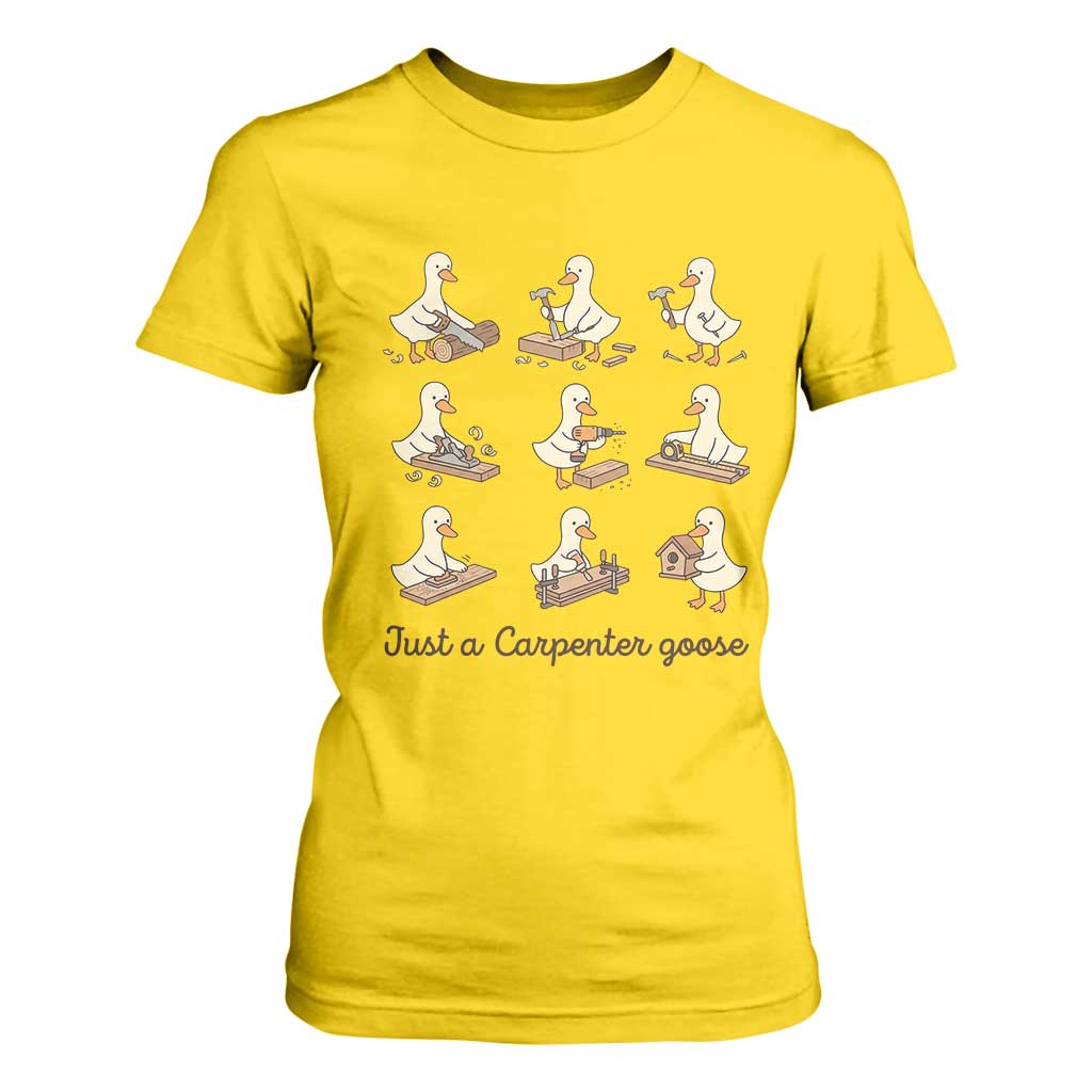 Funny Woodworker Graphic T Shirt For Women Just A Carpenter Goose TS12 Daisy Print Your Wear