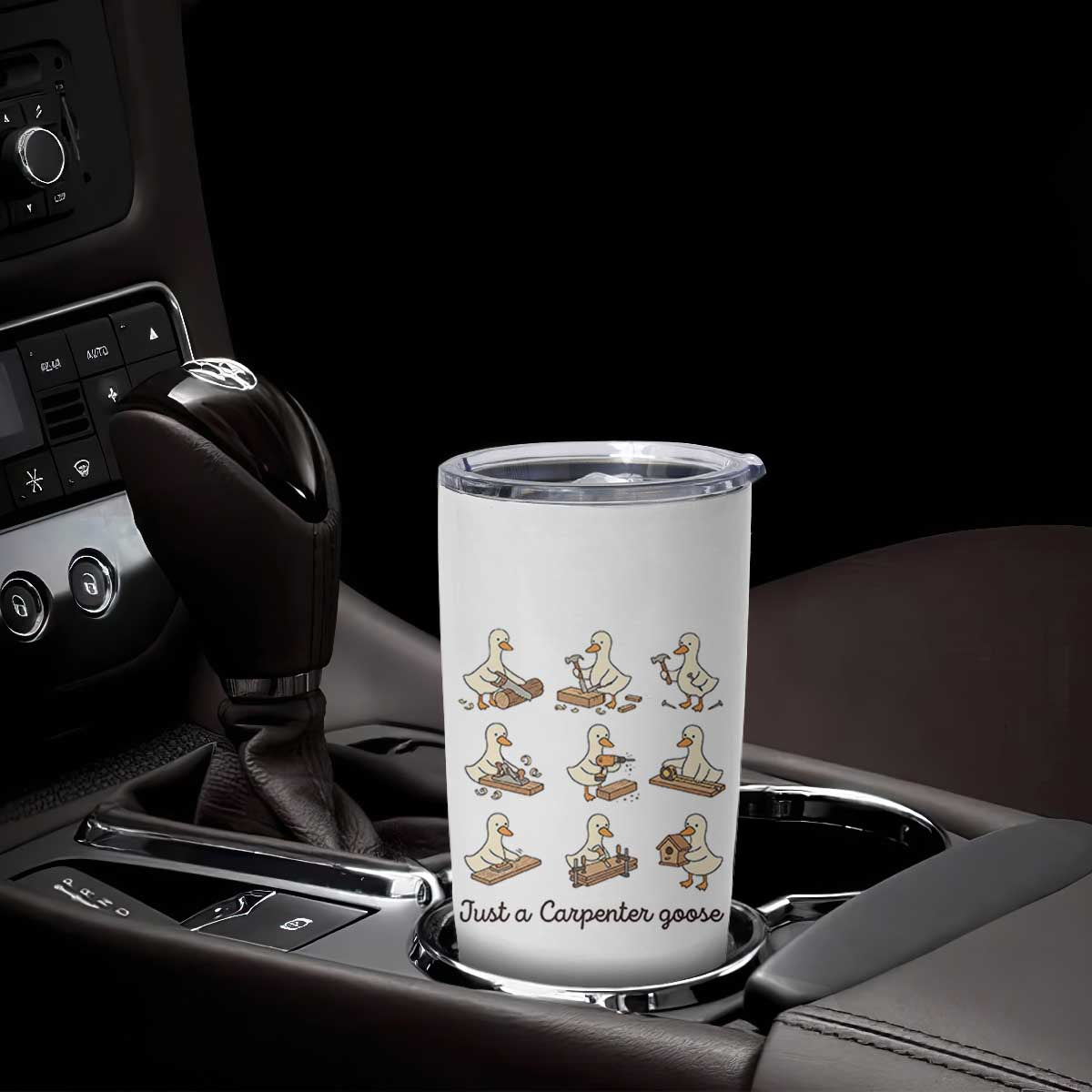 Funny Woodworker Graphic Tumbler Cup Just A Carpenter Goose