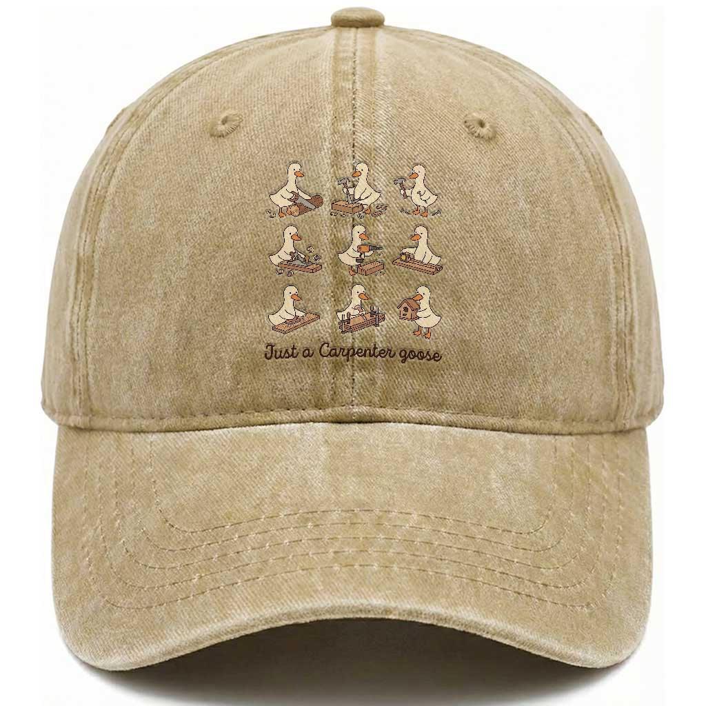 Funny Woodworker Graphic Washed Cotton Baseball Cap Just A Carpenter Goose
