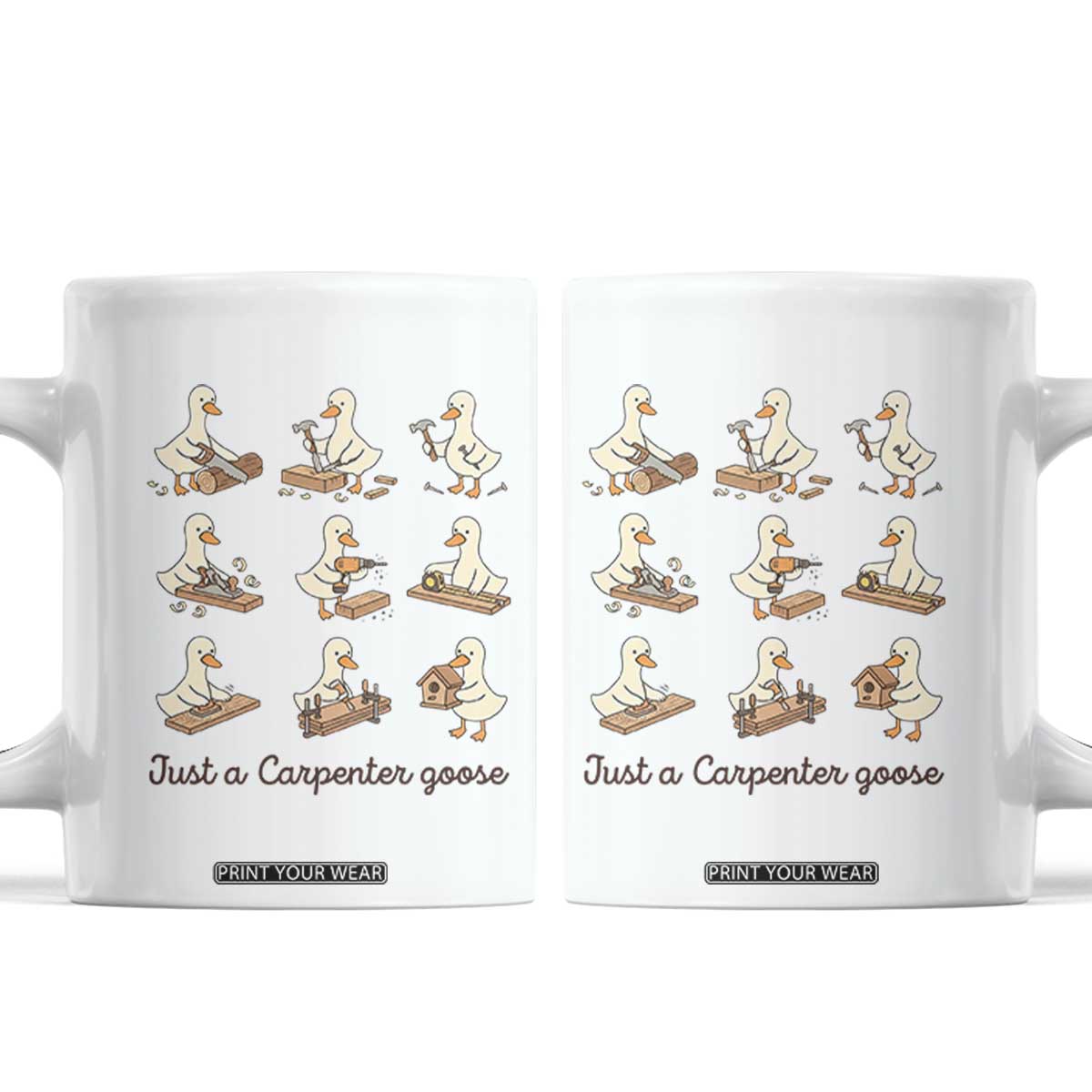 Funny Woodworker Graphic Coffee Mug Just A Carpenter Goose