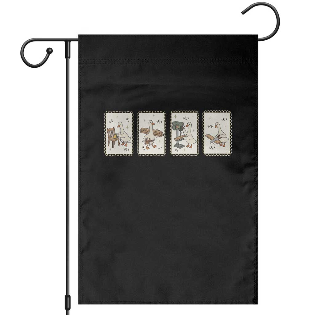 Silly Goose Carpenter Garden Flag Funny Woodworker Dad Gift