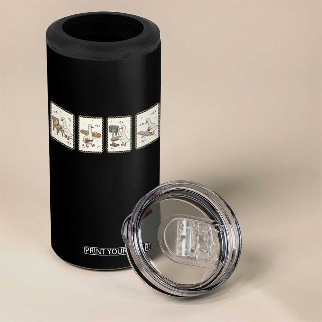 Silly Goose Carpenter 4 in 1 Can Cooler Tumbler Funny Woodworker Dad Gift TS12 Print Your Wear