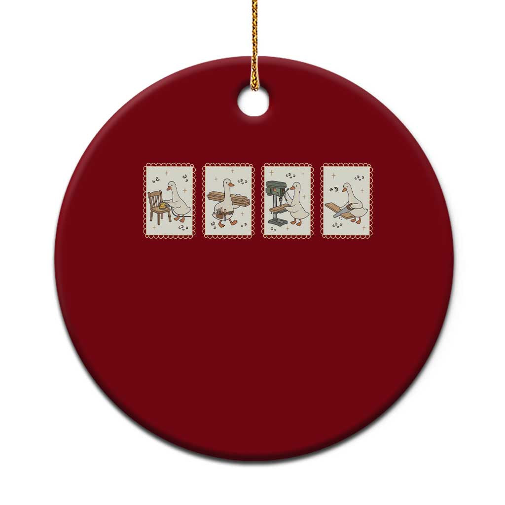 Silly Goose Carpenter Ceramic Ornament Funny Woodworker Dad Gift TS12 1pc Red Print Your Wear
