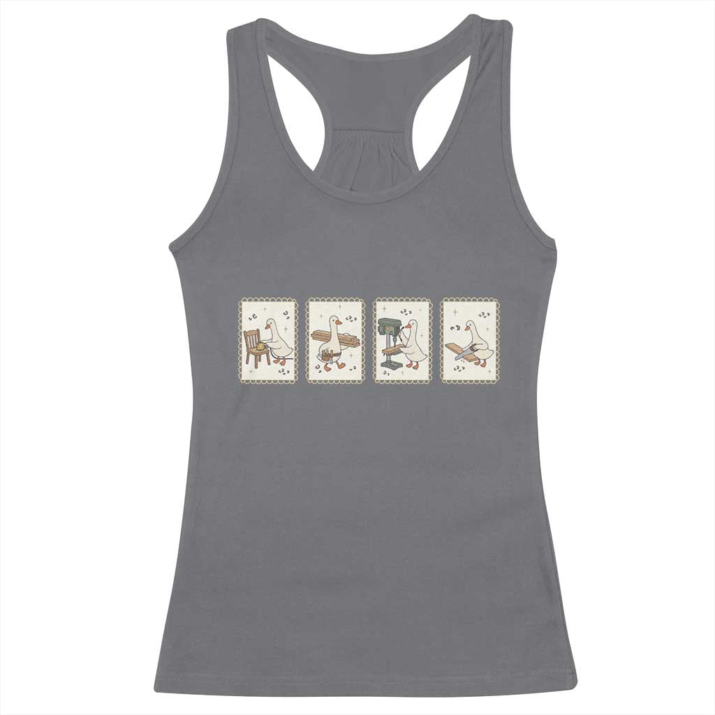 Silly Goose Carpenter Racerback Tank Top Funny Woodworker Dad Gift TS12 Charcoal Print Your Wear
