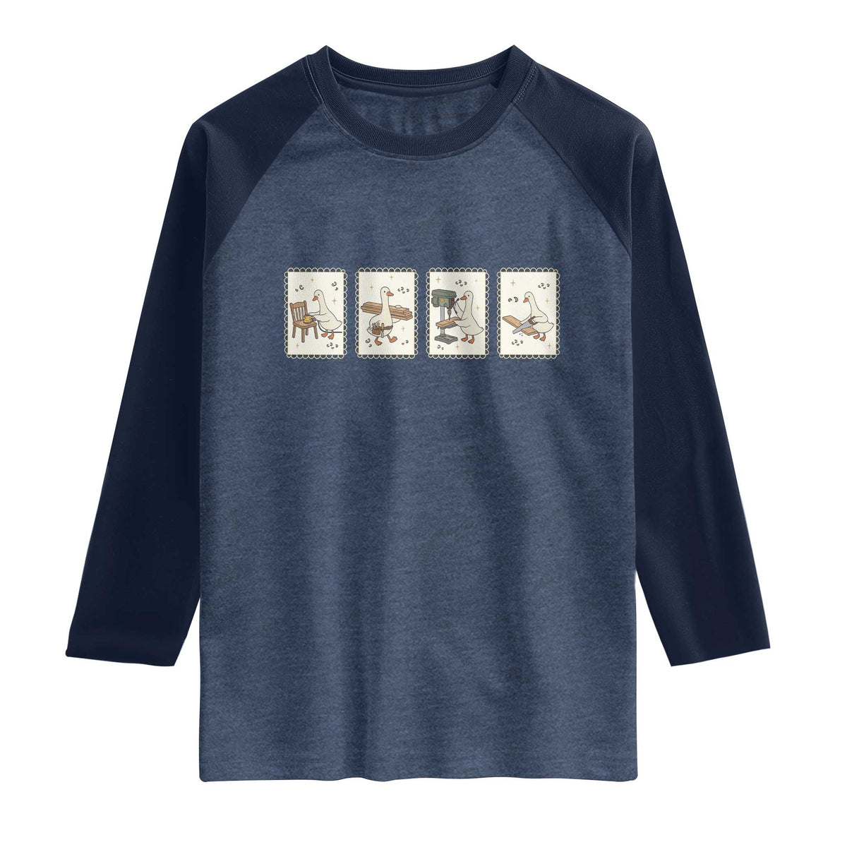 Silly Goose Carpenter Raglan Shirt Funny Woodworker Dad Gift