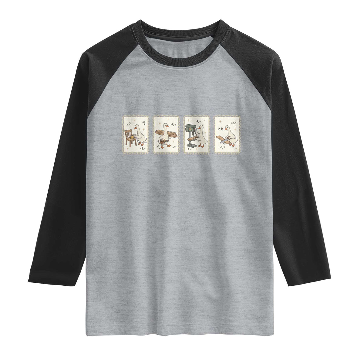 Silly Goose Carpenter Raglan Shirt Funny Woodworker Dad Gift