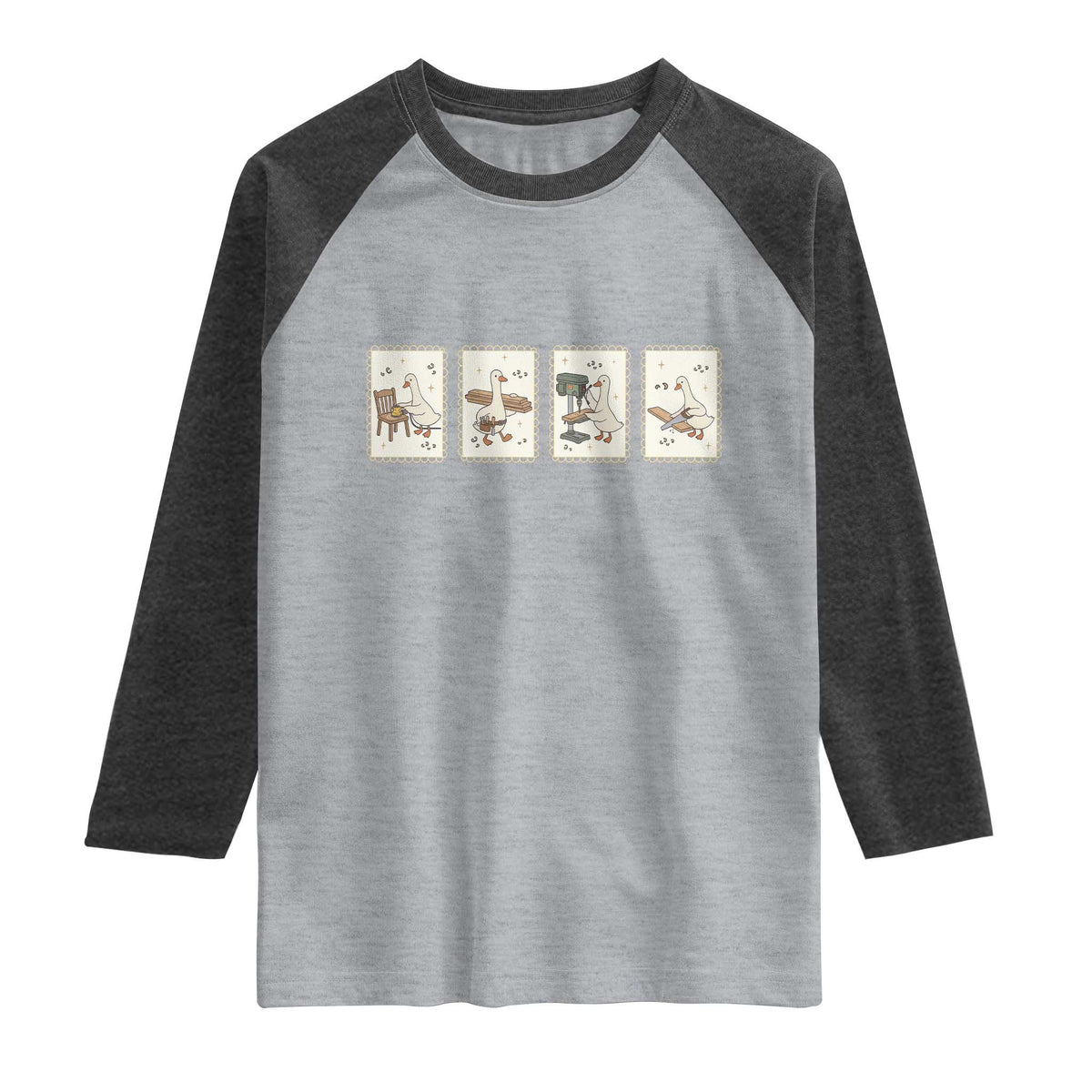 Silly Goose Carpenter Raglan Shirt Funny Woodworker Dad Gift