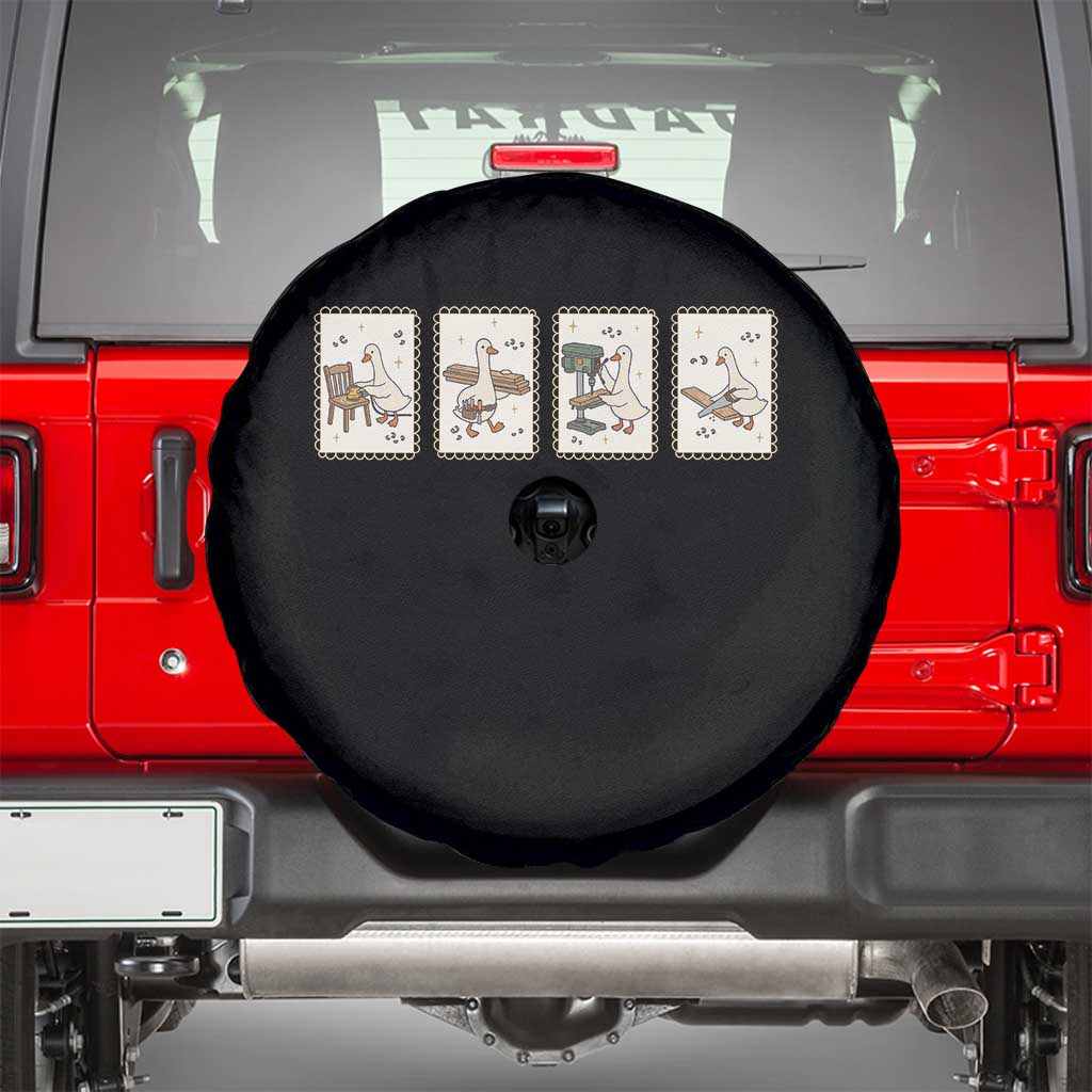 Silly Goose Carpenter Spare Tire Cover Funny Woodworker Dad Gift TS12 Black Print Your Wear