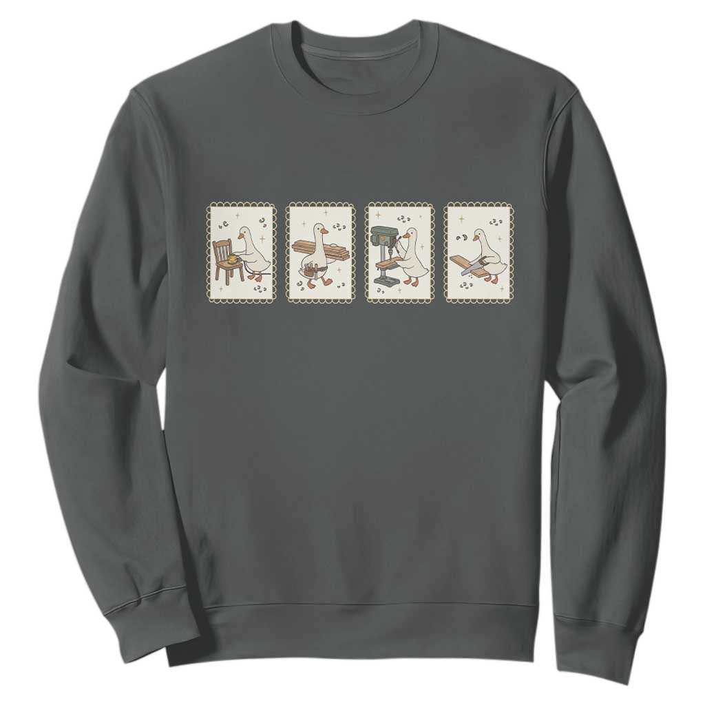Silly Goose Carpenter Sweatshirt Funny Woodworker Dad Gift