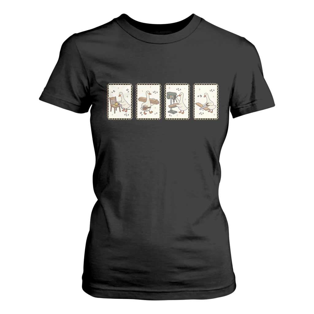 Silly Goose Carpenter T Shirt For Women Funny Woodworker Dad Gift TS12 Black Print Your Wear