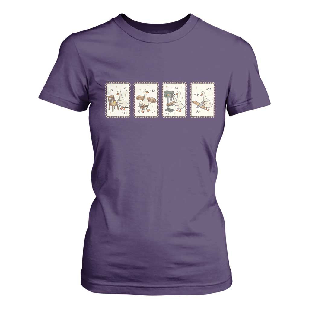 Silly Goose Carpenter T Shirt For Women Funny Woodworker Dad Gift TS12 Purple Print Your Wear