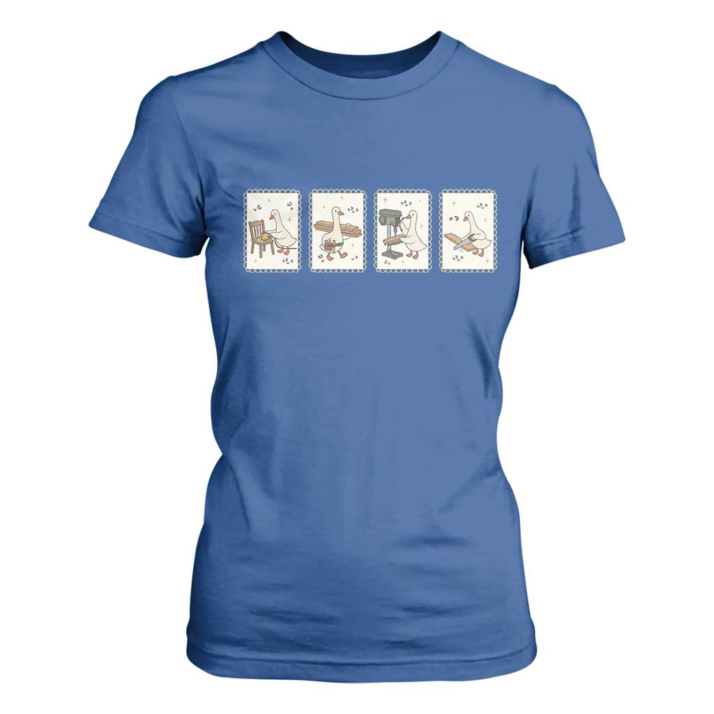 Silly Goose Carpenter T Shirt For Women Funny Woodworker Dad Gift TS12 Royal Blue Print Your Wear
