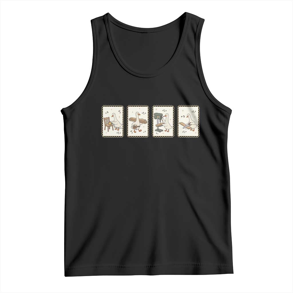 Silly Goose Carpenter Tank Top Funny Woodworker Dad Gift TS12 Black Print Your Wear