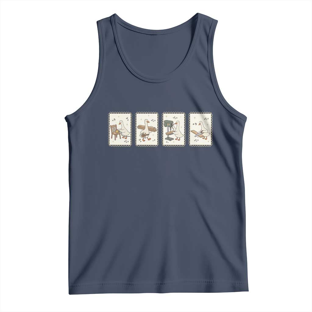 Silly Goose Carpenter Tank Top Funny Woodworker Dad Gift TS12 Navy Print Your Wear