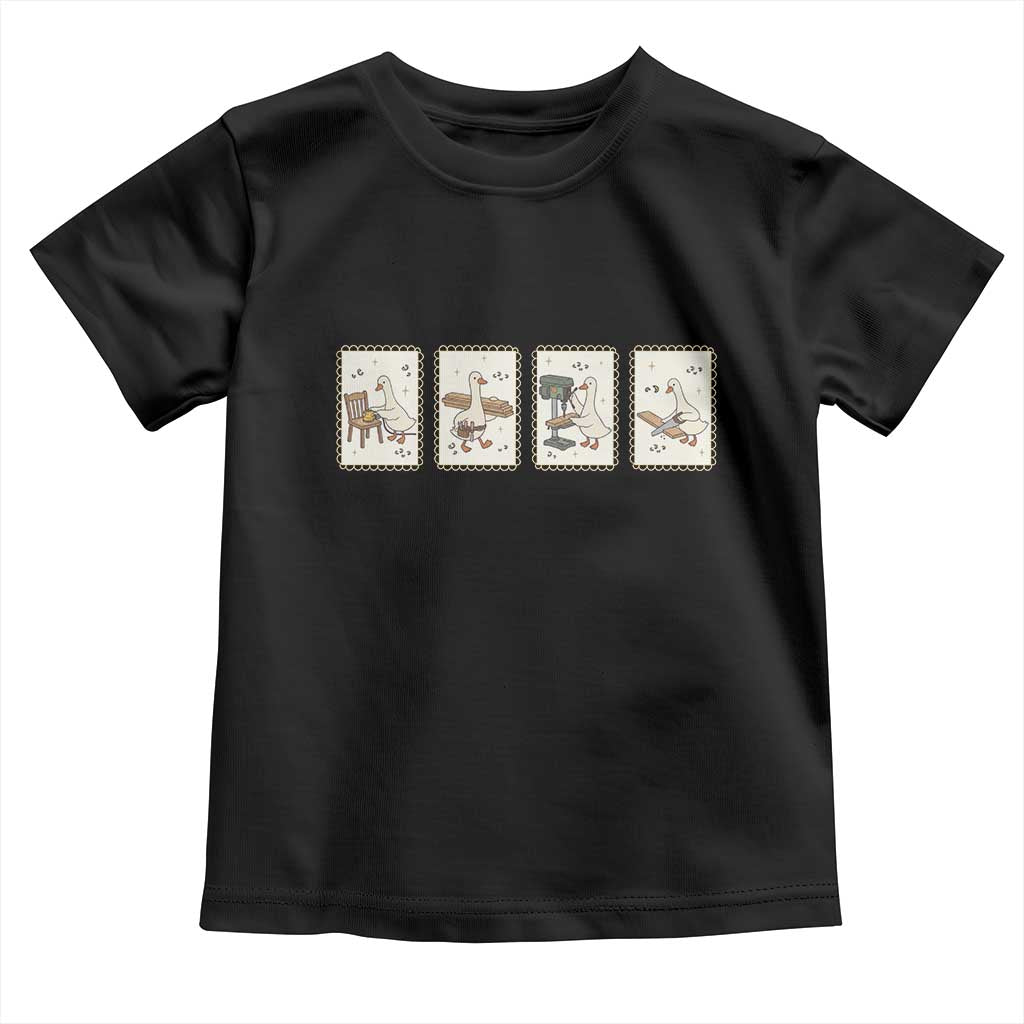 Silly Goose Carpenter Toddler T Shirt Funny Woodworker Dad Gift TS12 Black Print Your Wear