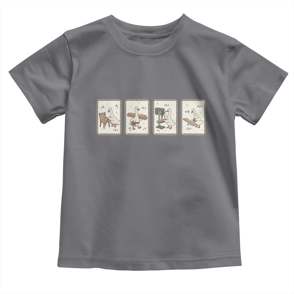 Silly Goose Carpenter Toddler T Shirt Funny Woodworker Dad Gift TS12 Charcoal Print Your Wear