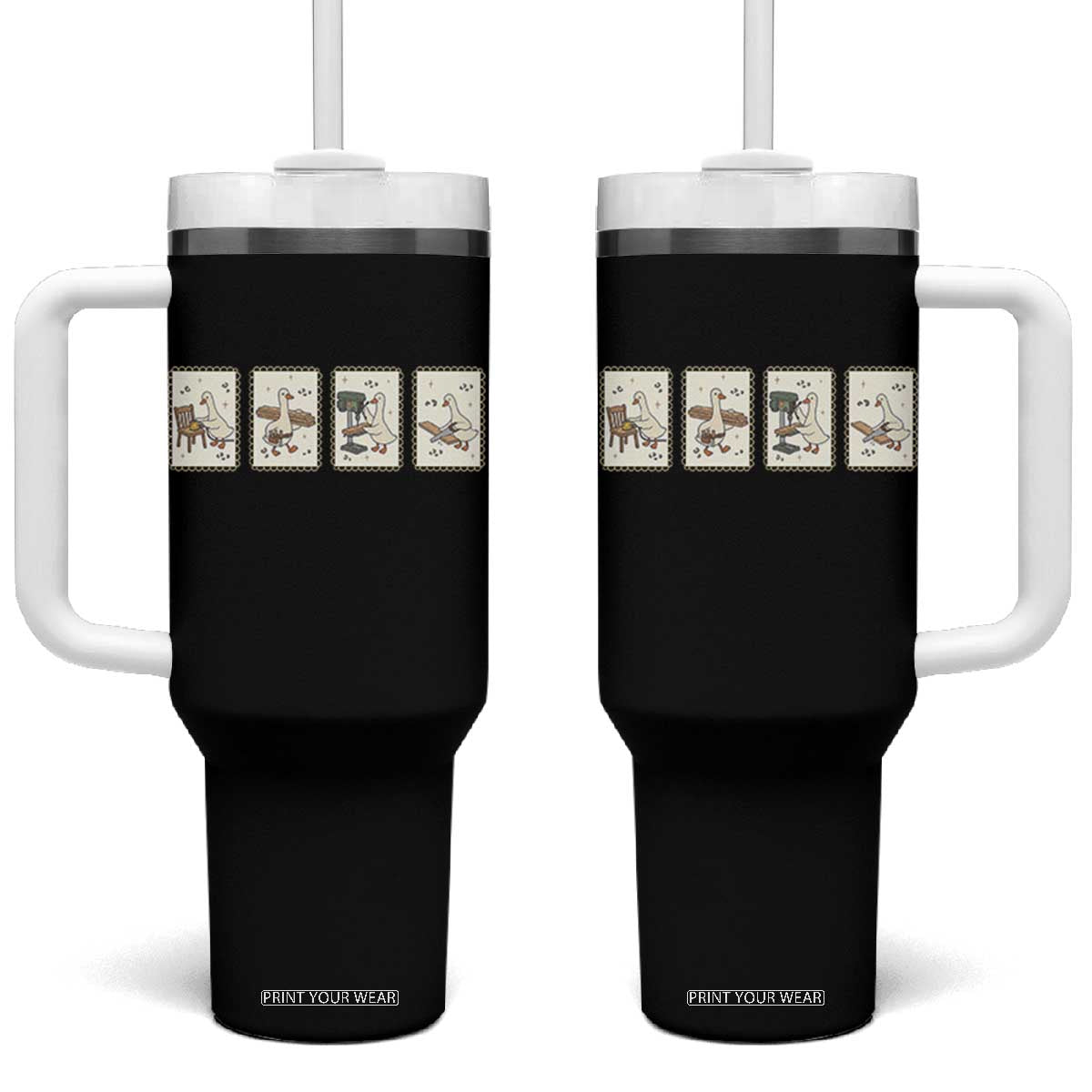 Silly Goose Carpenter Tumbler With Handle Funny Woodworker Dad Gift