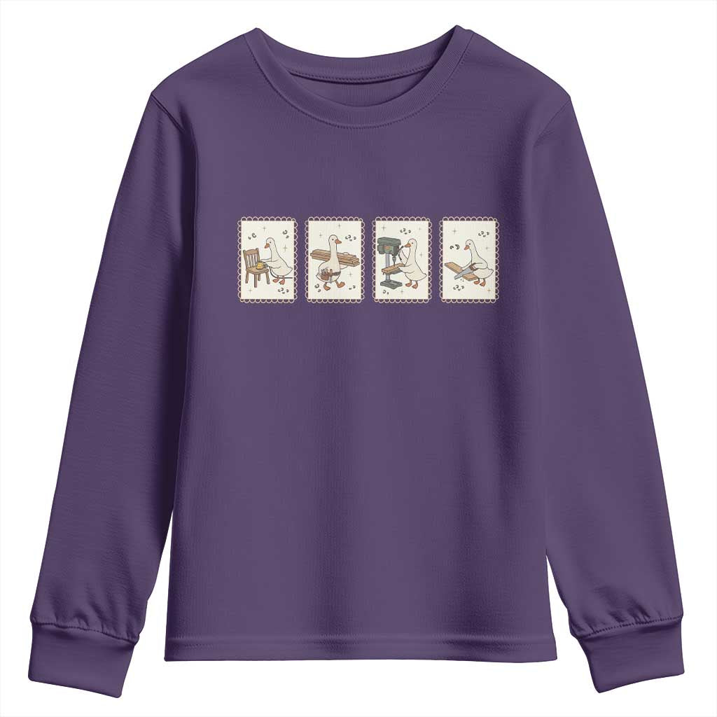 Silly Goose Carpenter Youth Sweatshirt Funny Woodworker Dad Gift