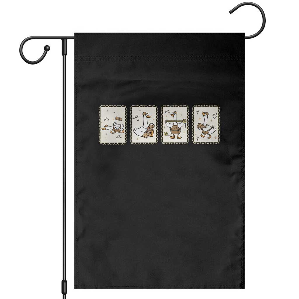 Silly Goose Builder Garden Flag Funny Woodworker Dad Gift