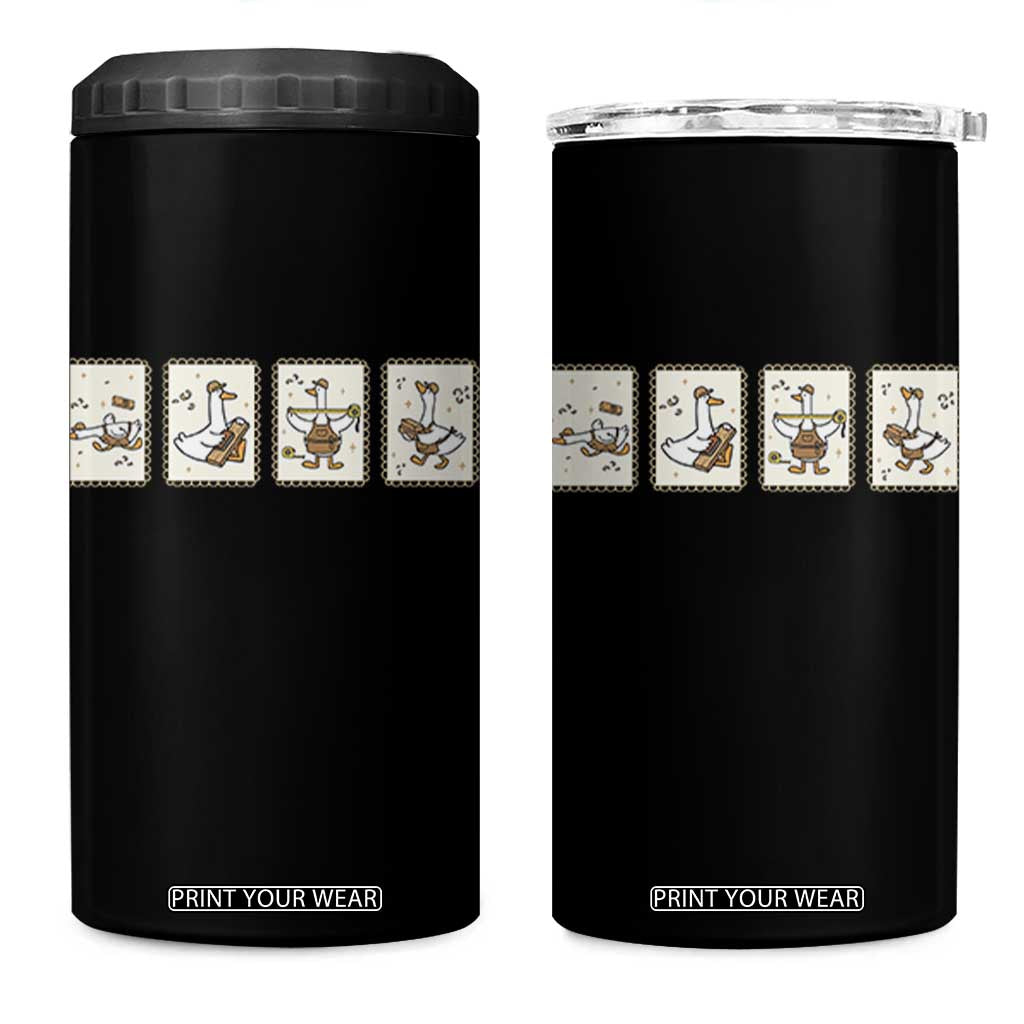 Silly Goose Builder 4 in 1 Can Cooler Tumbler Funny Woodworker Dad Gift TS12 One Size: 16 oz Black Print Your Wear
