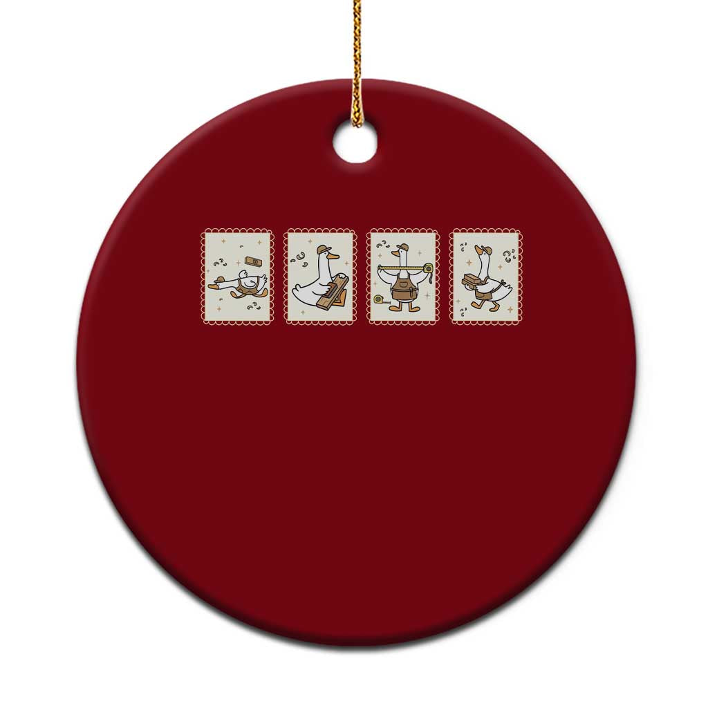 Silly Goose Builder Ceramic Ornament Funny Woodworker Dad Gift