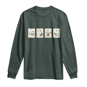 Silly Goose Builder Long Sleeve Shirt Funny Woodworker Dad Gift TS12 Dark Forest Green Print Your Wear