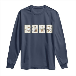 Silly Goose Builder Long Sleeve Shirt Funny Woodworker Dad Gift TS12 Navy Print Your Wear