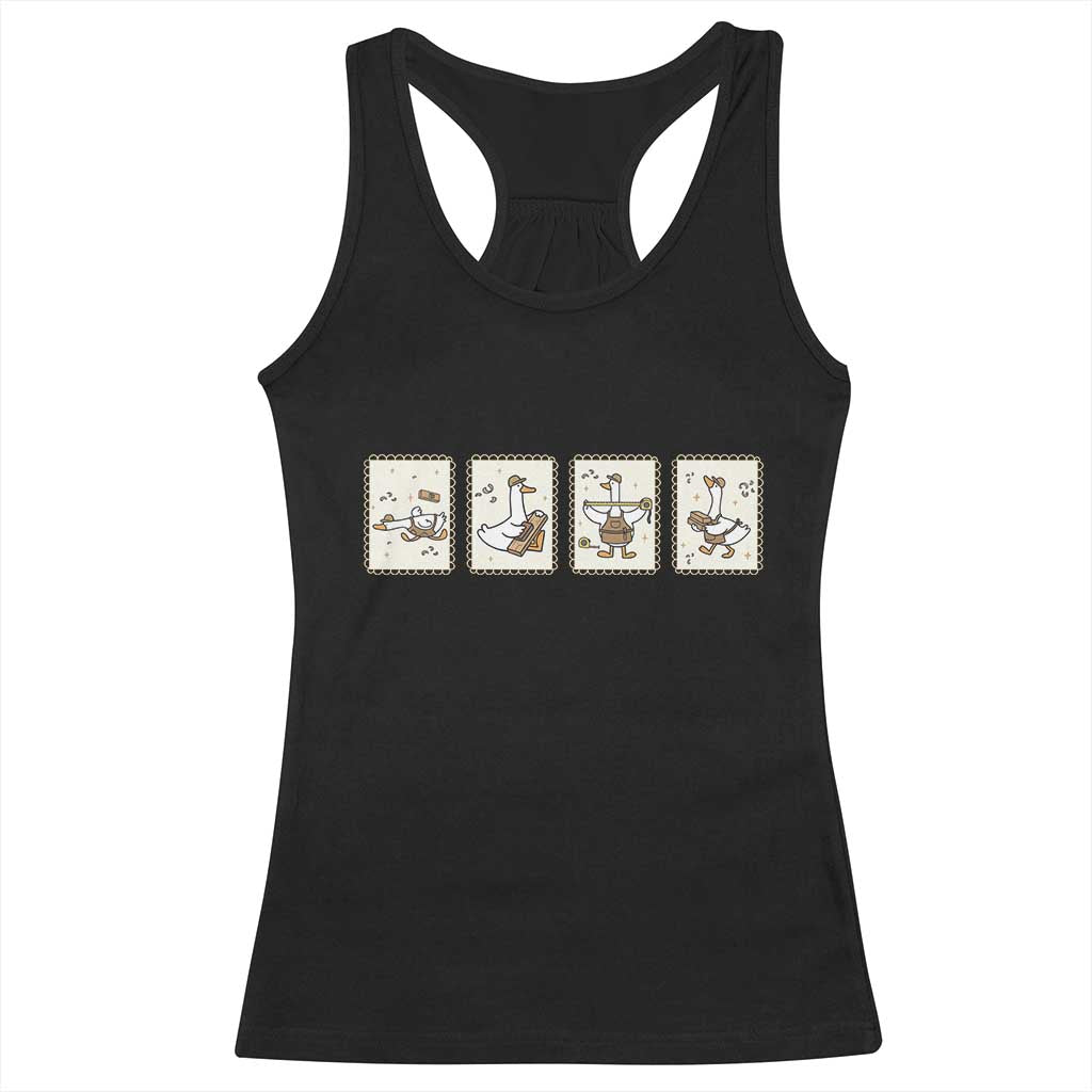 Silly Goose Builder Racerback Tank Top Funny Woodworker Dad Gift TS12 Black Print Your Wear