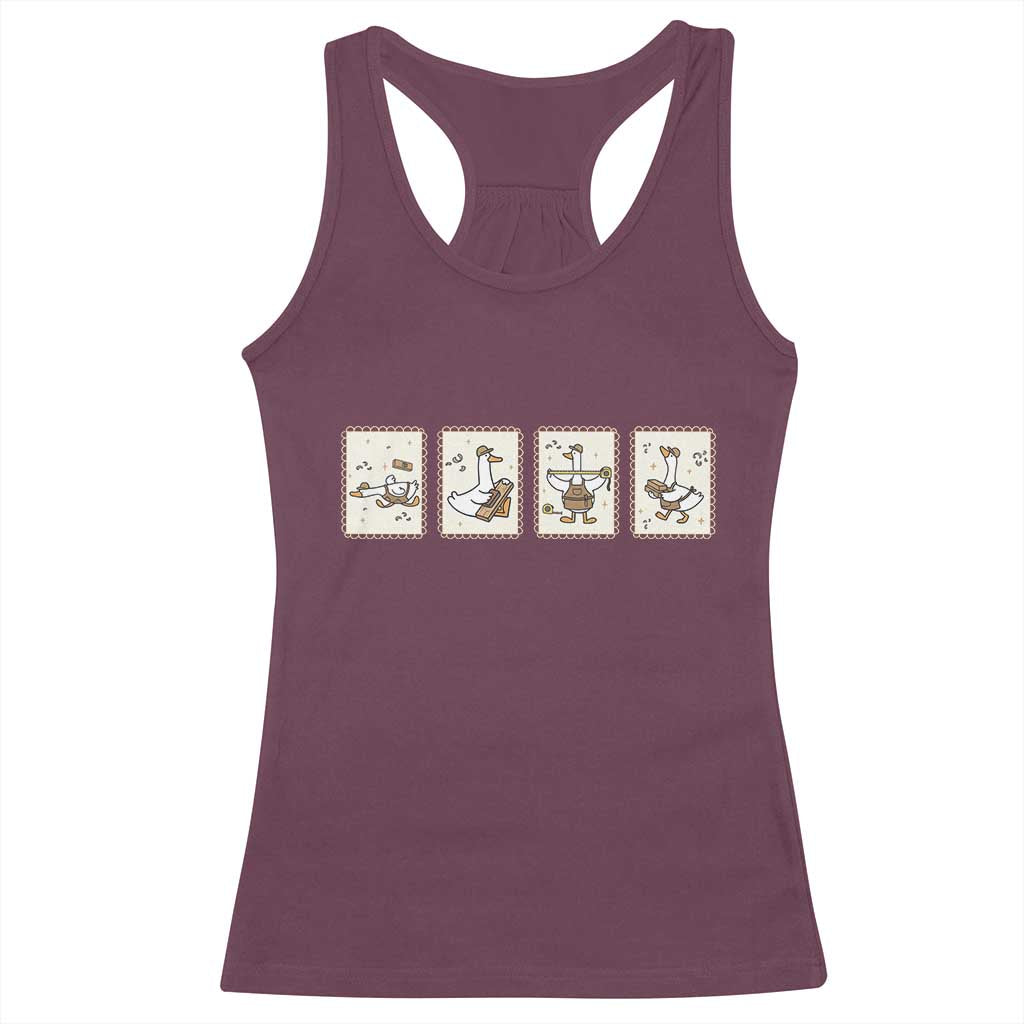 Silly Goose Builder Racerback Tank Top Funny Woodworker Dad Gift TS12 Maroon Print Your Wear