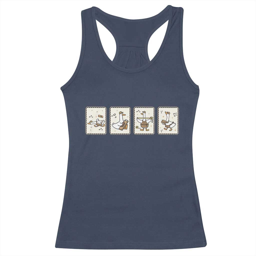 Silly Goose Builder Racerback Tank Top Funny Woodworker Dad Gift TS12 Navy Print Your Wear