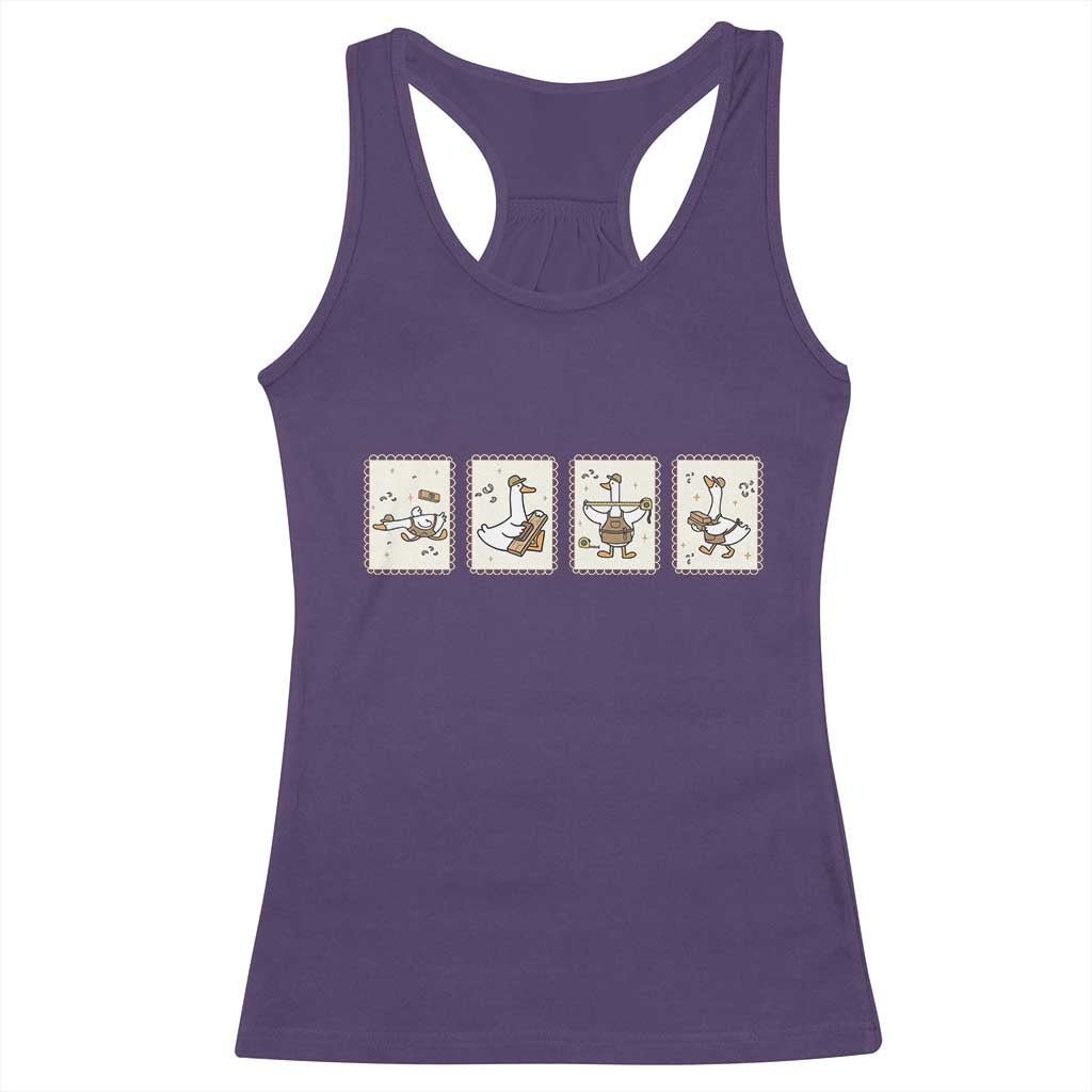 Silly Goose Builder Racerback Tank Top Funny Woodworker Dad Gift TS12 Purple Print Your Wear