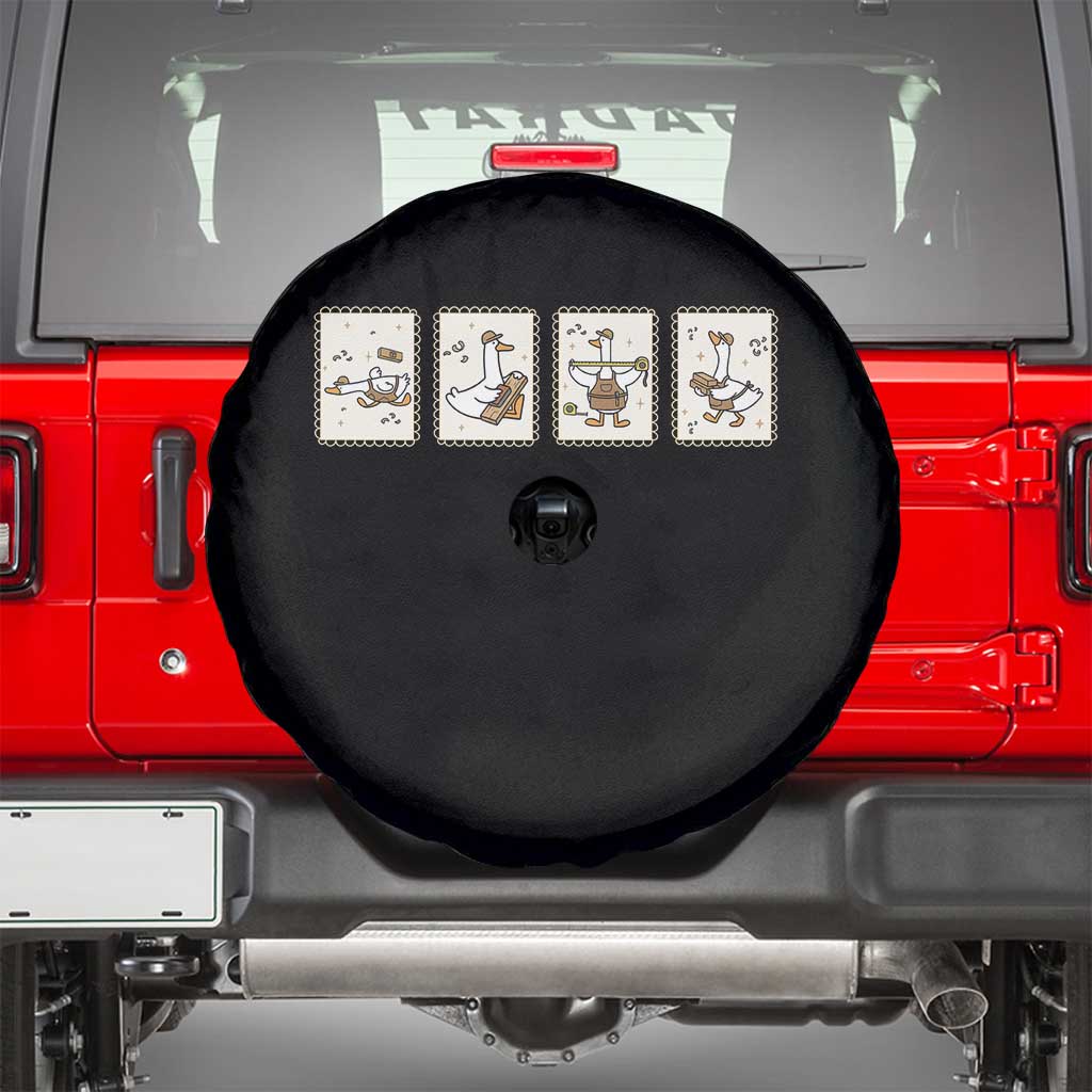 Silly Goose Builder Spare Tire Cover Funny Woodworker Dad Gift