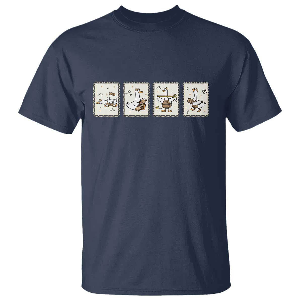 Silly Goose Builder T Shirt Funny Woodworker Dad Gift TS12 Navy Print Your Wear