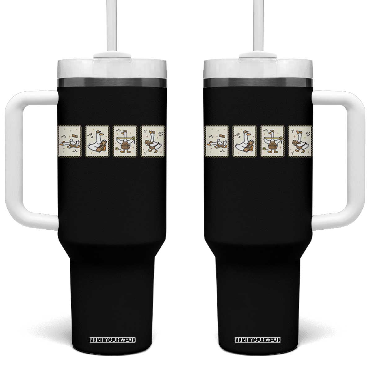Silly Goose Builder Tumbler With Handle Funny Woodworker Dad Gift TS12 One Size: 40 oz Black Print Your Wear
