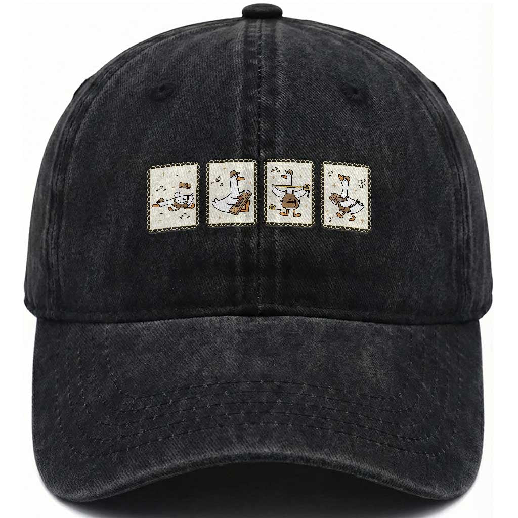 Silly Goose Builder Washed Cotton Baseball Cap Funny Woodworker Dad Gift