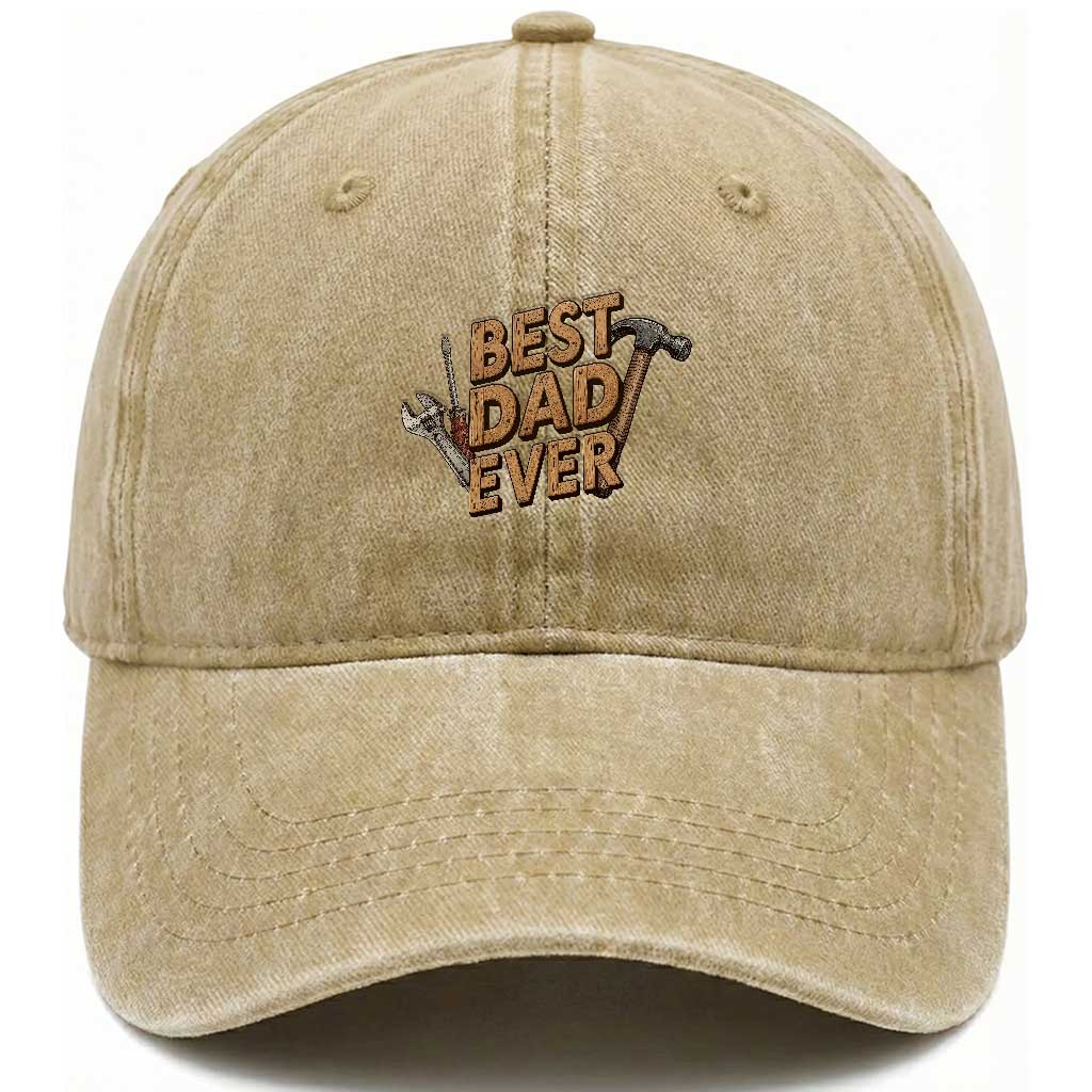 Funny Woodworking Dad Gift Washed Cotton Baseball Cap Best Dad Ever