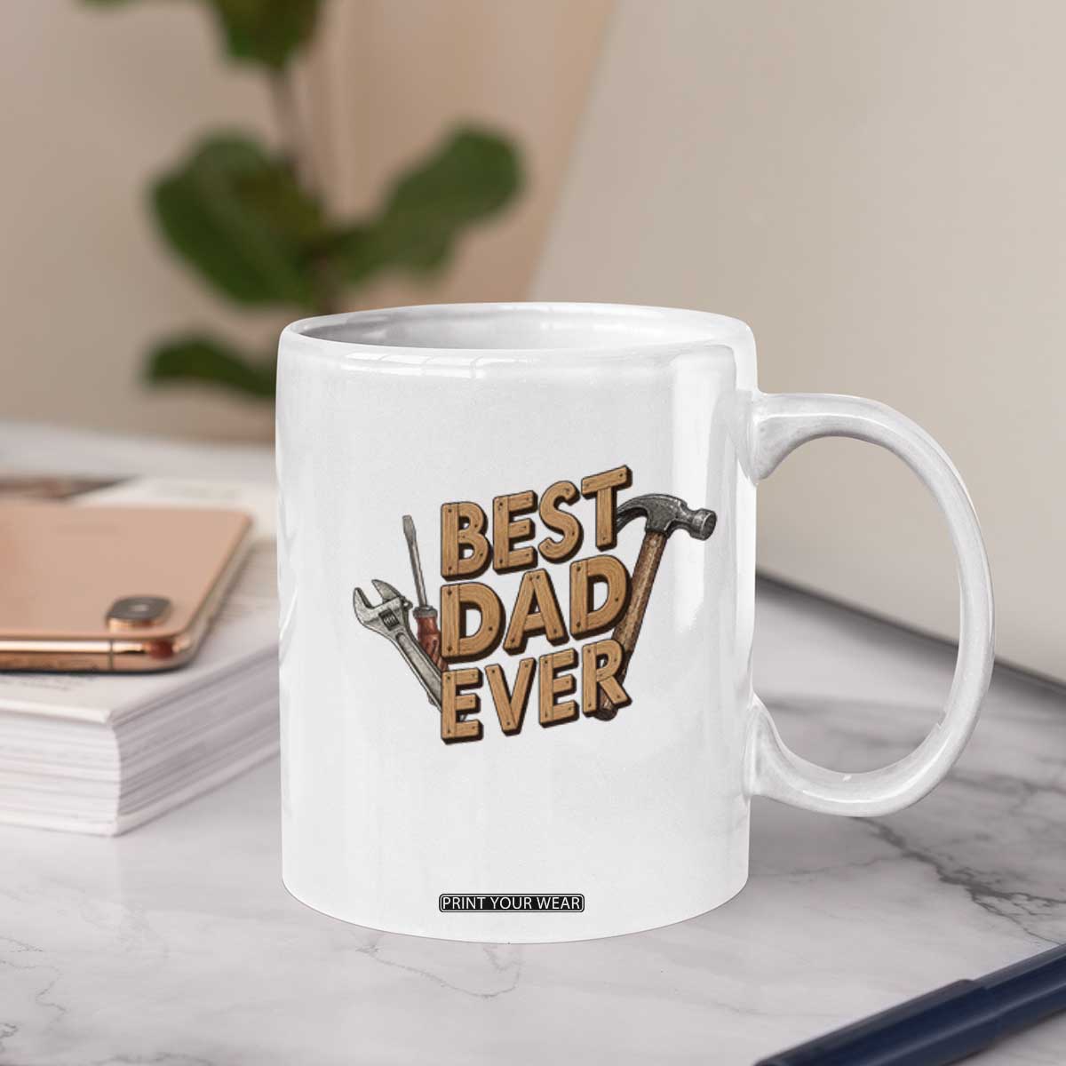 Funny Woodworking Dad Gift Coffee Mug Best Dad Ever TS12 Print Your Wear